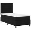 vidaXL Pat cu arcuri cu saltea cu headboard Negru 90 x 190 cm țesătură