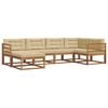 vidaXL Set de canapele de exterior cu pernă 6 pcs Natural și Bej