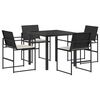 vidaXL Set de masă pentru grădină 5 pcs Negru și Crem poliratan