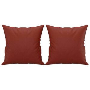 vidaXL Perne decorative, 2 buc., roșu vin, 40x40 cm, piele ecologică