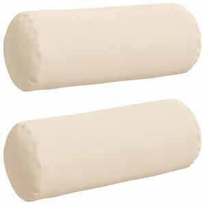 vidaXL Perne Bolster 2 pcs Bej Ø 15 x 40 cm Țesătură din microfibră