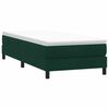 vidaXL Pat box spring cu saltea, verde &icirc;nchis, 90x220 cm, catifea