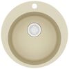 vidaXL Chiuvetă de bucătărie din granit, bej, un bazin, rotund