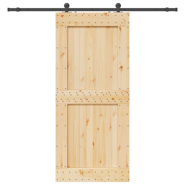 vidaXL Ușă glisantă cu set feronerie, 100x210 cm, lemn masiv de pin
