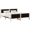 vidaXL Cadru de pat cu headboard Negru 180 x 200 cm Lemn de pin masiv