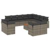 vidaXL Set mobilier de grădină cu perne, 13 piese, gri, poliratan