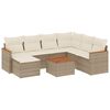 vidaXL Set canapele de grădină, 8 piese, cu perne, bej, poliratan