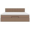 vidaXL Pat otoman cu saltele și LEDs, 160x200cm, piele ecologică
