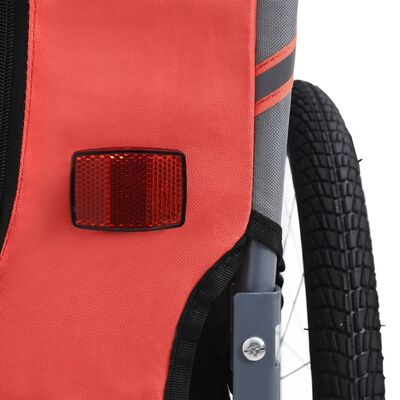 vidaXL Remorcă de bicicletă pentru animale de companie, roșu & negru