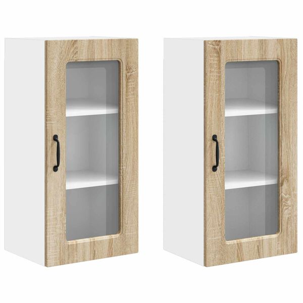vidaXL Dulap de bucătărie Kalmar 2 pcs Stejar Sonoma 40 x 31 x 80 cm
