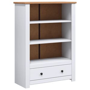 vidaXL Bibliotecă, alb, 80x35x110 cm, lemn masiv de pin, gama Panama