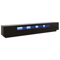 vidaXL Comodă TV cu lumini LED, negru, 260x35x40 cm