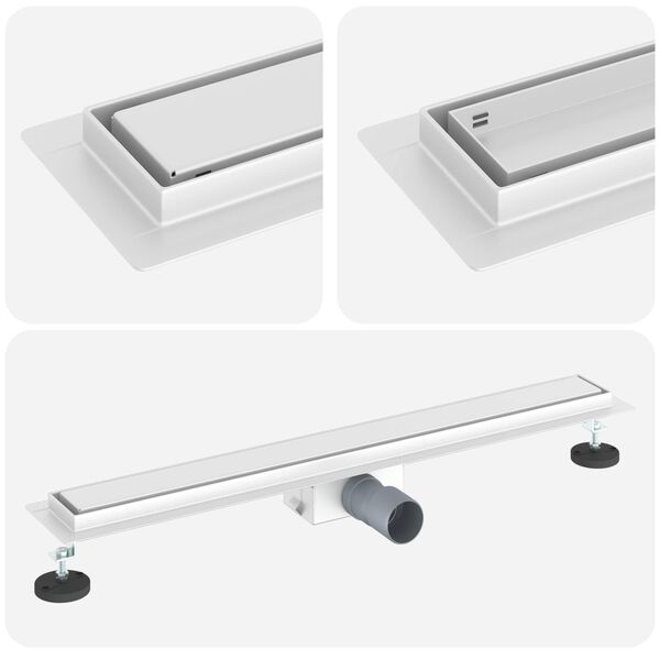 vidaXL 2 &icirc;n 1 Drenaj pentru duș Argintiu 70 cm Oțel inoxidabil 304