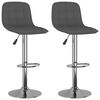 vidaXL Scaune de bar, 2 buc., gri închis, material textil
