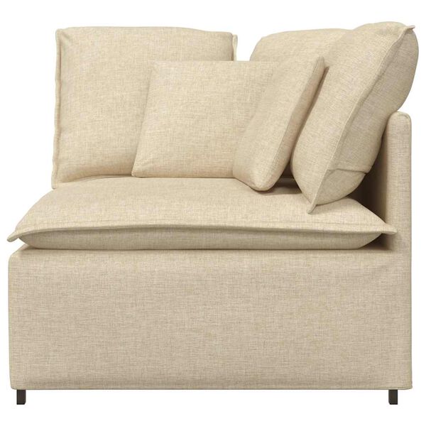 vidaXL Modul de colț pentru canapea modulară cu perne, crem, 100 cm