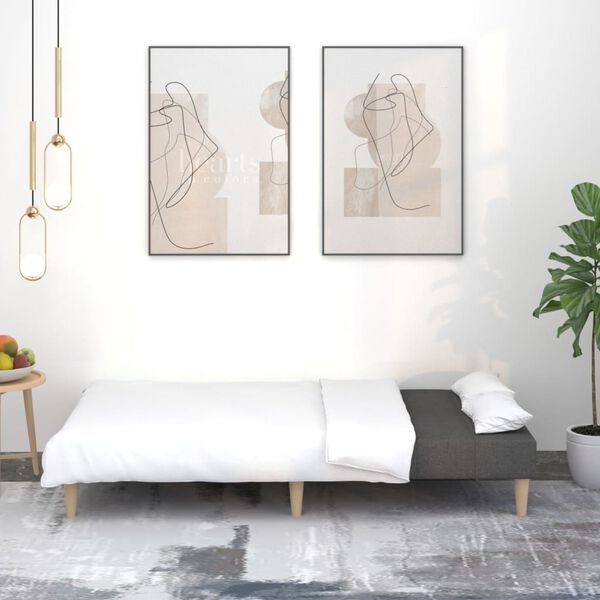 vidaXL Canapea extensibilă cu 2 locuri, gri deschis, țesătură