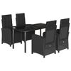 vidaXL Set mobilier de grădină cu perne, 5 piese, negru, poliratan