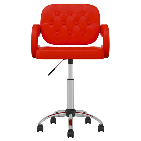 vidaXL Scaune de masă pivotante, 4 buc., roșu, piele ecologică