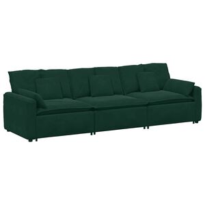 vidaXL Canapea modulară cu perne, verde &icirc;nchis