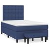 vidaXL Pat box spring cu saltea, albastru, 120x200 cm, textil