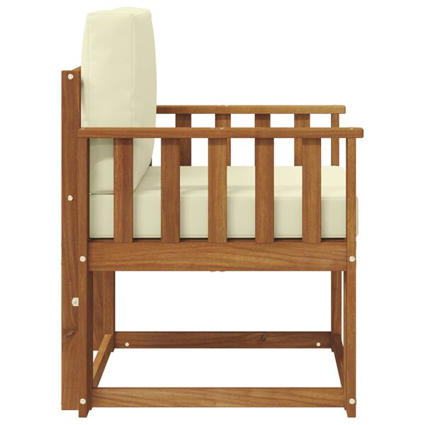 vidaXL Canapea de exterior Lemn de acacia solid și poliester natural