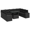 vidaXL Set canapele de grădină cu perne, 10 piese, negru, poliratan