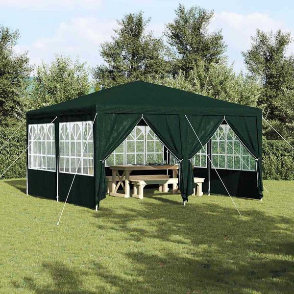 vidaXL Cort pentru Petreceri Verde și alb 400 x 400 x 266 cm