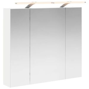 vidaXL Dulap cu oglindă pentru baie Alb 80 x 14.5 x 70 cm