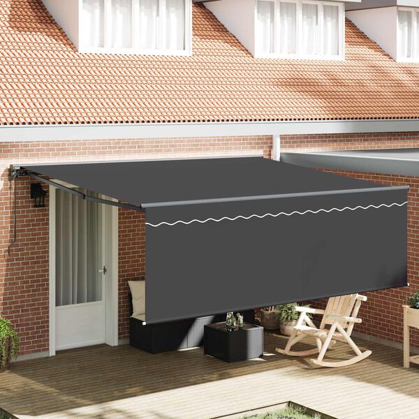 vidaXL Cortina Retractabilă Galben și alb 350 x 250 cm