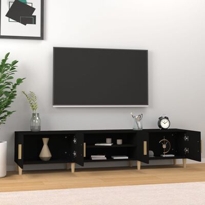 vidaXL Comodă TV, negru, 180x31,5x40 cm, lemn prelucrat