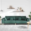 vidaXL Sofa din material textil cu pernă Verde închis 208 cm țesătură