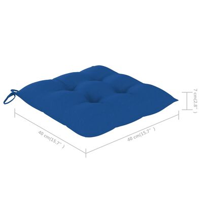vidaXL Perne de scaun, 4 buc., albastru, 40 x 40 x 7 cm, textil