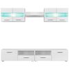 vidaXL Set comodă TV de perete, 5 piese, lumini LED, alb lucios