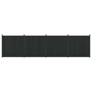 vidaXL Panou de Gardă 4 buc. 705 x 186,5 cm WPC și Aluminiu Negru
