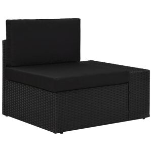 vidaXL Canapea de colț modulară cu cotieră st&acirc;nga, negru, poliratan