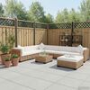 vidaXL Set mobilier cu canapea 27 piese, culoare naturală, ratan