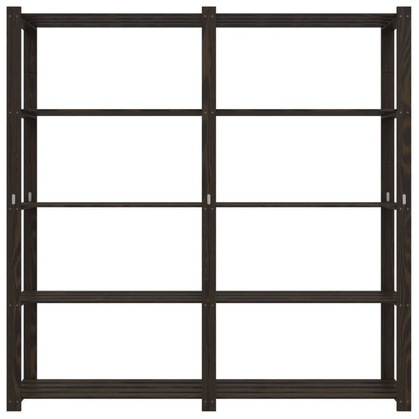 vidaXL Suport depozitare 5 niveluri negru 170x38x170 cm lemn masiv pin