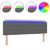 vidaXL Tăblie LED cu lumini cu bandă LED Gri &icirc;nchis 160 cm Poliester