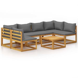vidaXL Set mobilier grădină cu perne, 7 piese, lemn masiv de acacia