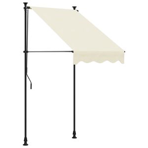 vidaXL Copertină retractabilă, crem, 100x150 cm, țesătură și oțel