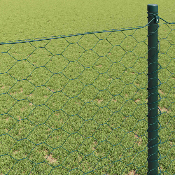 vidaXL Gard hexagonal Verde 0.8 x 50 m Oțel