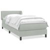 vidaXL Pat box spring cu saltea, gri deschis, 80x210 cm, catifea