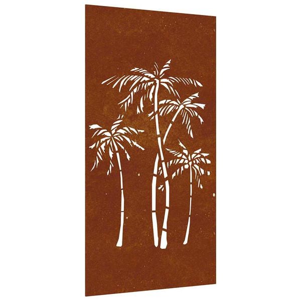 vidaXL Decor de perete de grădină 105x55 cm design palmier oțel corten