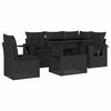 vidaXL Set mobilier de grădină cu perne, 6 piese, negru, poliratan