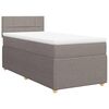 vidaXL Pat box spring cu saltea, gri taupe, 90x200 cm, textil