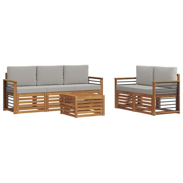 vidaXL Seturi de canapele cu pernă 6 pcs Gri natural și deschis