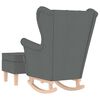 vidaXL Scaun balansoar cu taburet, gri închis, textil