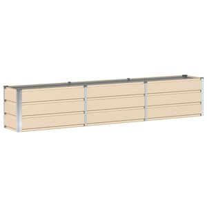vidaXL Jardinieră Creme 240 x 40 x 45 cm Oțel