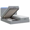 vidaXL Pat Ottoman cu Saltea și LED Gri deschis 200 x 200 cm Țesătură