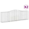 vidaXL Coșuri gabion arcuite 2 buc, 400x50x120/140 cm, fier galvanizat